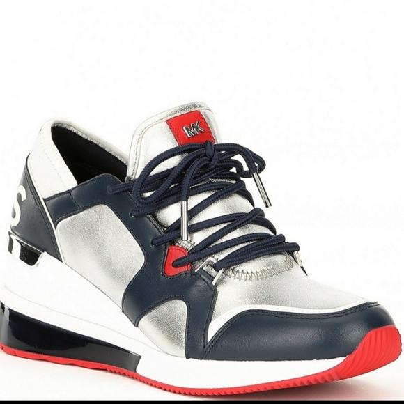 MICHAEL Kors Liv Metallic Leather Trainer - Picture 7 of 8